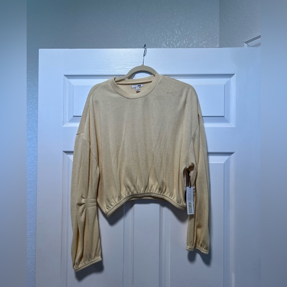 Amuse Society Sweaters - Yellow cropped sweater